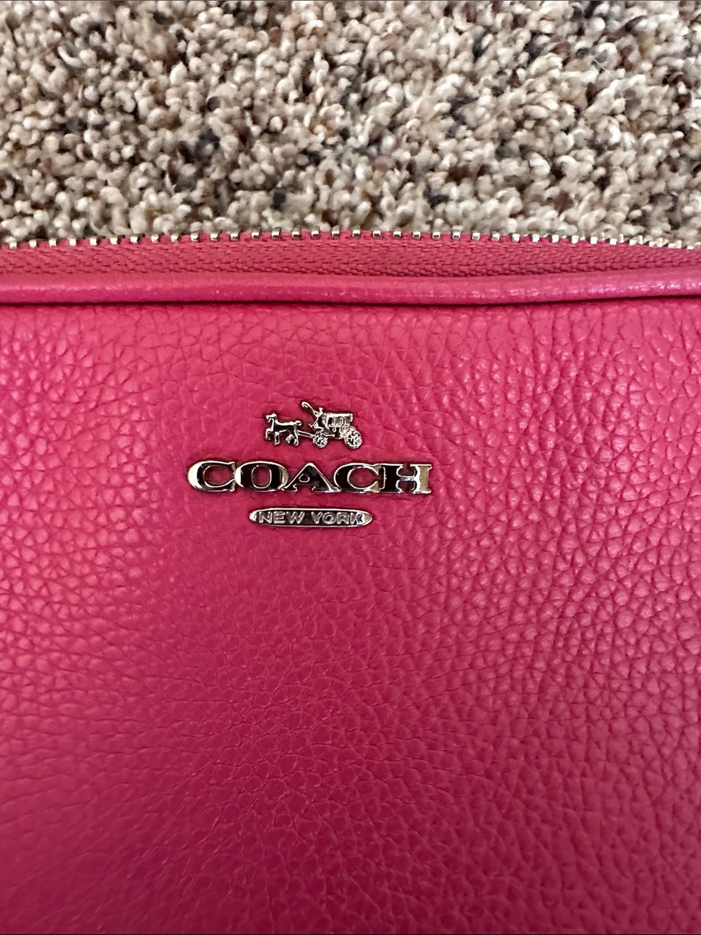 Coach Pink Pebbled Leather Crossbody Bag - Picture 6 of 7